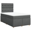 vidaXL Pat box spring cu saltea, gri &icirc;nchis, 120x190 cm, textil