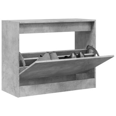 vidaXL Pantofar, gri beton, 80x34x63 cm, lemn prelucrat