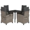 vidaXL Set mobilier de grădină cu perne, 5 piese, gri, poliratan