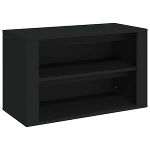 vidaXL Suport pantofi, negru, 75x35x45 cm, lemn prelucrat