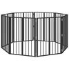 vidaXL Poartă pentru c&acirc;ini 8 buc. Negru 60 x 80 cm Oțel Galvanizat