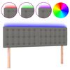 vidaXL Tăblie de pat cu LED, gri &icirc;nchis, 144x5x78/88 cm, textil