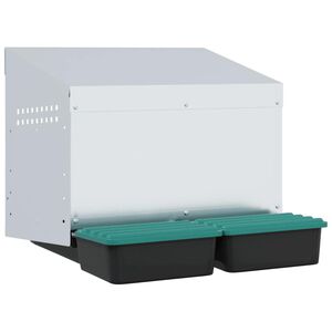 vidaXL Cuibăr pentru găini cu 2 compartimente, montat pe perete, oțel galvanizat