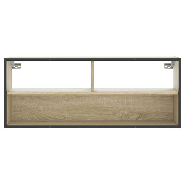 vidaXL Dulap TV stejar sonoma, 100x31x39,5 cm, lemn prelucrat și metal