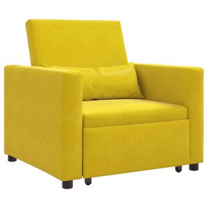 vidaXL Canapea extensibilă single Galben Catifea