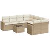 vidaXL Set canapele de grădină, 9 piese, cu perne, bej, poliratan