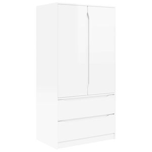 vidaXL Dulap cu sertar Alb Lucios 79,5 x 49 x 156 cm Lemn prelucrat