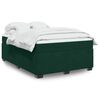 vidaXL Pat box spring cu saltea, verde &icirc;nchis, 140x190 cm, catifea