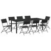 vidaXL Set de masă pentru grădină 9 pcs Negru