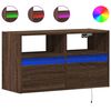 vidaXL Comodă TV de perete cu lumini LED, stejar maro, 80x31x45 cm