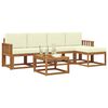 vidaXL Set de canapele de exterior cu pernă 6 pcs Natural și Crem