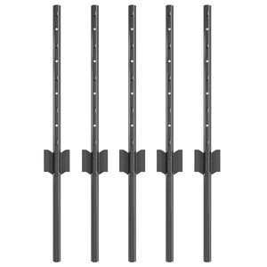 vidaXL St&acirc;lp de gard &icirc;ncorporat 5 buc. Gri 80 cm
