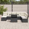 vidaXL Set de canapele pentru grădină cu pernă 9 pcs Negru Rattan poli