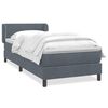 vidaXL Pat box spring cu saltea, gri &icirc;nchis, 100x210 cm, catifea