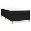 vidaXL Pat box spring cu saltea, negru, 90x190 cm, textil