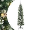 vidaXL Copac Artificial Slăb de Crăciun Verde și alb 180 cm