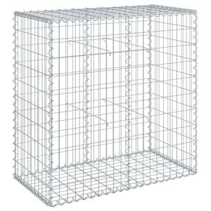 vidaXL Coș gabion cu capac, argintiu, 100x50x100 cm, fier galvanizat