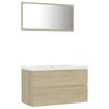 vidaXL Set mobilier de baie, stejar sonoma, lemn prelucrat