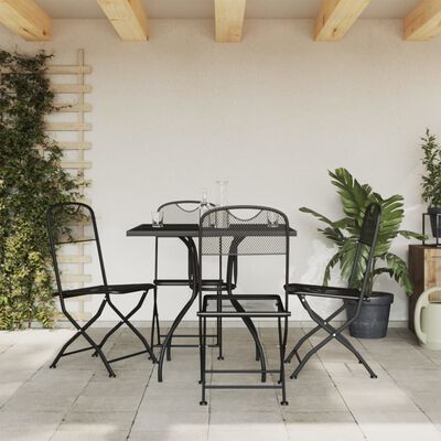 vidaXL Set de masă pentru grădină, 5 piese, plasă metalică antracit
