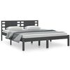 vidaXL Cadru de pat King Size, gri, 150x200 cm, lemn masiv