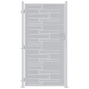 vidaXL Poartă de grădină 85 x 196 cm Oţel inoxidabil Argintiu Blocat