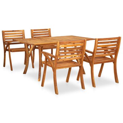 vidaXL Set mobilier de masă pentru grădină, 5 piese, lemn masiv acacia