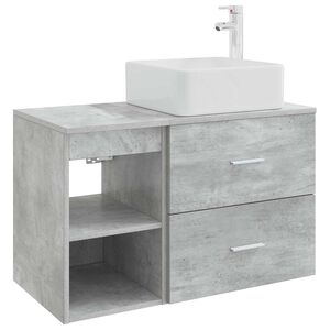 vidaXL Set de mobilier pentru baie 2 pcs Gri Beton Lemn prelucrat