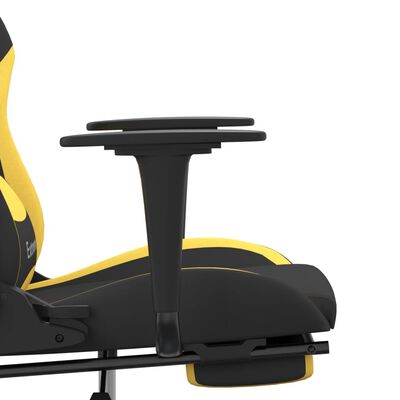 vidaXL Scaun de gaming cu suport picioare, negru și galben, textil