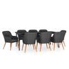 vidaXL Set mobilier de grădină cu perne, 9 piese, negru