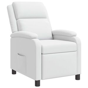 vidaXL Fotoliu reclinabil Alb Piele artificială
