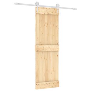 vidaXL Ușă glisantă Natural și Alb 70 x 210 cm Lemn de Pin Solid