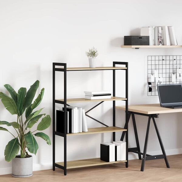 vidaXL Raft pentru cărți Stejar Sonoma 80 x 30 x 120 cm Lemn compozit