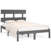 vidaXL Cadru de pat mic dublu, gri, 120x190 cm, lemn masiv