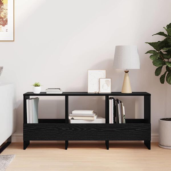 vidaXL Raft pentru reviste Stejar Negru 102 x 30 x 45 cm