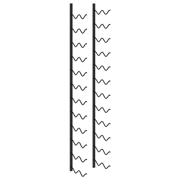 vidaXL Suport sticle de vin de perete, 24 sticle, negru, fier