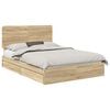 vidaXL Pat cu storage Stejar Sonoma 140 x 190 cm Lemn prelucrat