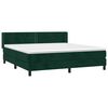 vidaXL Pat box spring cu saltea, verde &icirc;nchis, 180x200 cm, catifea