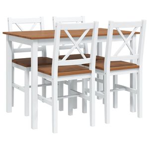 vidaXL Set mobilier de bucătărie, 5 piese, maro și alb