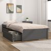 vidaXL Cadru de pat cu sertare Single, gri, 90x190 cm