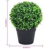 vidaXL Plante artificiale cimișir cu ghiveci, 2 buc. verde 27 cm minge