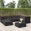 vidaXL Set mobilier de grădină cu perne, 8 piese, negru, poliratan