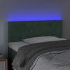 vidaXL Tăblie de pat cu LED, verde &icirc;nchis, 80x5x78/88 cm, catifea