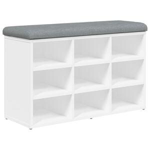 vidaXL Bancă pentru pantofi, albă, 82x32x50 cm, lemn stratificat
