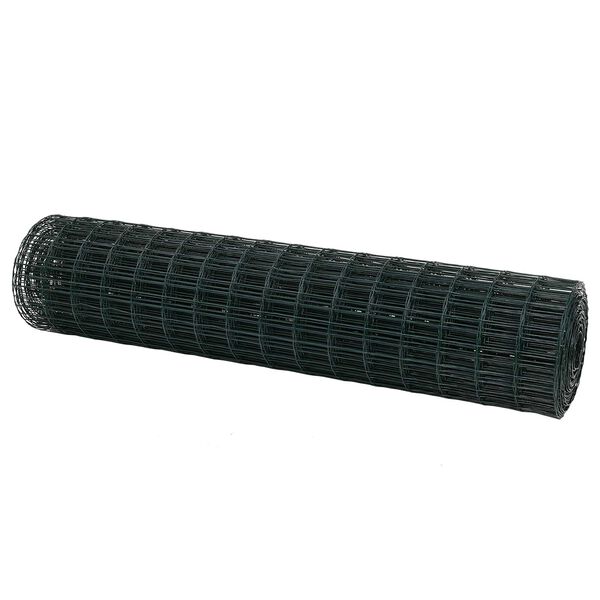 vidaXL Gard Euro Verde 1 x 25 m Fier acoperit cu PVC