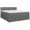 vidaXL Pat boxspring cu saltea Gri &icirc;nchis 140 x 190 cm Țesătură