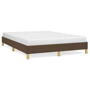 vidaXL Cadru de pat fără saltea, maro &icirc;nchis, 140x200 cm, textil