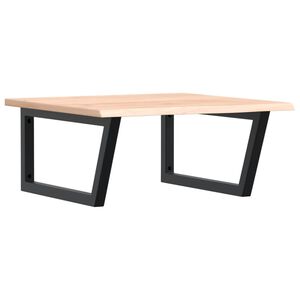 vidaXL Raft pentru lavoar montat pe perete, oțel și lemn masiv stejar