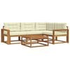 vidaXL Set de canapele de exterior 5 buc. Natural și Crem