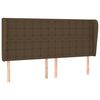 vidaXL Tăblie de pat cu aripioare maro &icirc;nchis 163x23x118/128 cm textil
