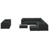 vidaXL Set mobilier de grădină cu perne, 10 piese, negru, poliratan